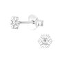 Sterling Silver Snowflake Stud Earrings, thumbnail 2 of 4