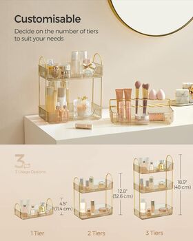 Three Tier Makeup Organiser Skincare Holder, 3 of 6