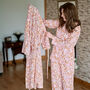 Orange And Pink Handmade Floral Robe, thumbnail 3 of 10