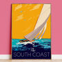 South Coast Vintage Travel Poster, thumbnail 1 of 7