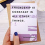 Best Friend Card ‘Friendship’ Shakespeare Quote, thumbnail 2 of 2