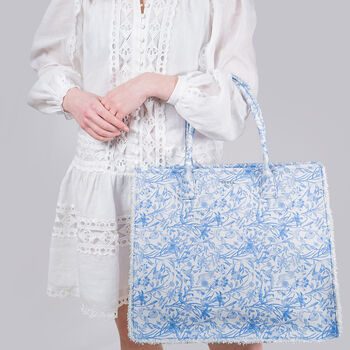 Bunny Blues Structured Tote Bag, 2 of 8
