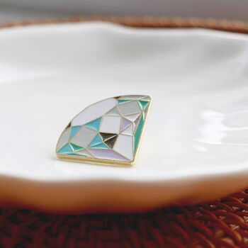 Diamond Crystal Enamel Pin Badge In Pastel Shades, 2 of 4