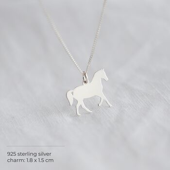 Dainty Silver Horse Necklace, Horse Lover Jewellery, Silver Pony Pendant Necklace, 2 of 12