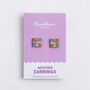 Quilt Block Wooden Earrings, thumbnail 3 of 3