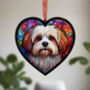 Lhasa Apso Stained Glass Effect Heart Suncatcher, thumbnail 2 of 5