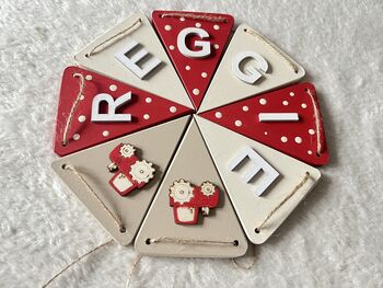 Farm Bunting Personalised Wooden Tractor Bunting For Nursery, 3 of 12