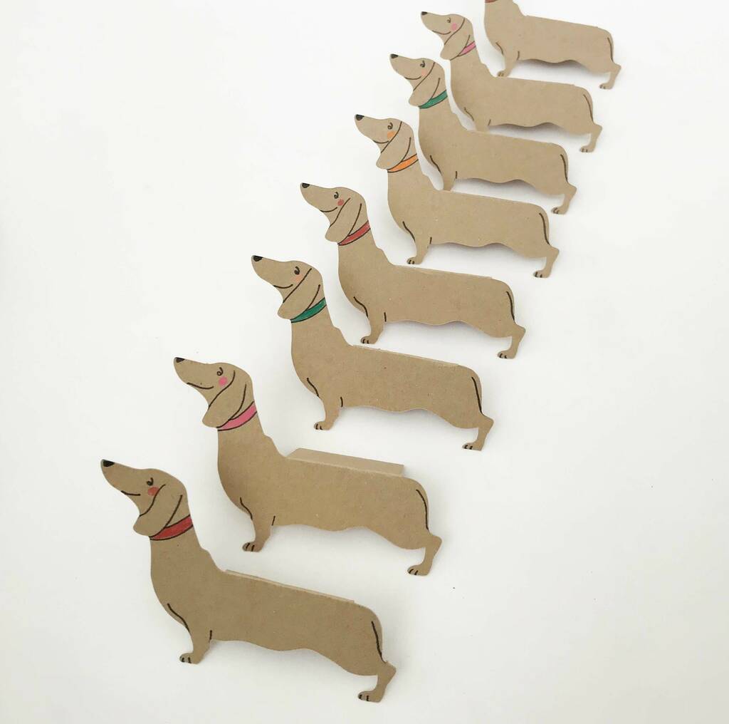 Set Of Eight Dachshund Place Cards By Kitty Kenda | notonthehighstreet.com