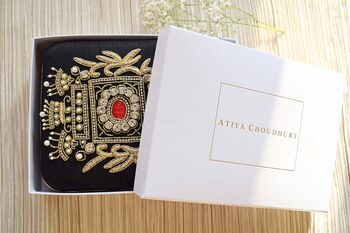 Jaipur Black Embroidered Clutch, 3 of 5
