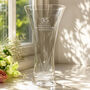 Wedding Anniversary Gift Engraved Crystal Glass Vase, thumbnail 9 of 10