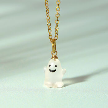 Cute Ghost Gold Plated Necklace, 2 of 9