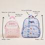 Personalised Blue Cord Mini Backpack And Bunny Toy, thumbnail 4 of 5