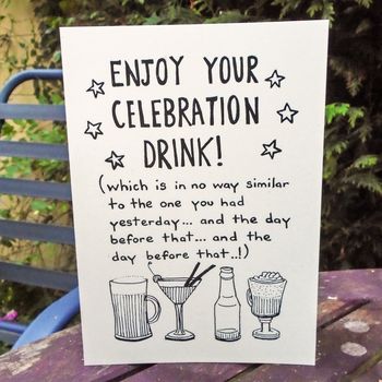 Joke 'Celebration Drink' Birthday Card, 2 of 4