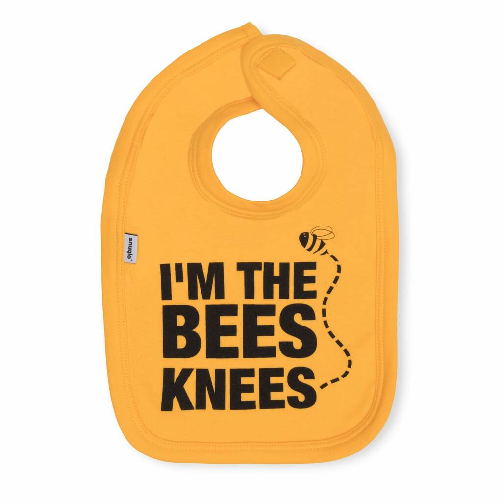 Slogan Bib, I'm The Bees Knees, Cotton Baby Bib