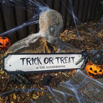 Personalised 'Trick Or Treat' Street Sign, 2 of 2
