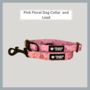 Pink Floral Dog Collar And Lead Set, thumbnail 1 of 4