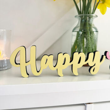 Personalised Happy Easter Wooden Standing Sign, 2 of 5