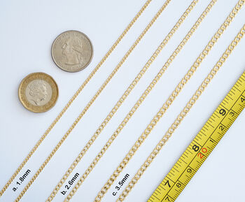 Light Weight Curb Chain In 9ct Yellow Gold Hallmarked, 3 of 4