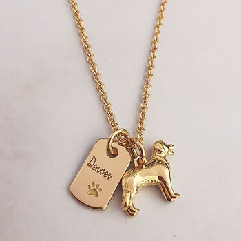 Golden Retriever Personalised Silver Necklace, 3 of 12