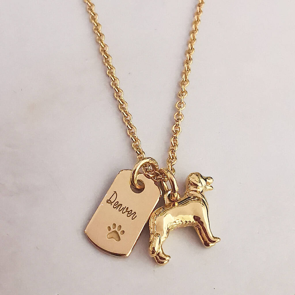 Golden Retriever Personalised Silver Necklace By Scarlett Off The