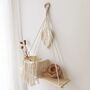 Macrame Cotton Rope With Leaf Wall Hanging Shelf, thumbnail 1 of 8