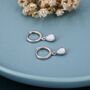 Sterling Silver Dangling Opal Droplet Hoop Earrings, thumbnail 6 of 12