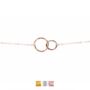Double Circle Bracelet Rose Or Gold Plated 925 Silver, thumbnail 1 of 7