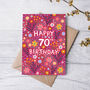 70th Birthday Card For Women, Floral 70th Card, For Her, thumbnail 3 of 4