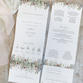 Whimsical Noel Concertina Wedding Invitations With Integrated RSVP, 3 of 5