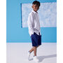 Milan Boys Cotton Linen Shirt – White, thumbnail 3 of 3