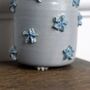 Handmade Ceramic Piped Vase In Blue, thumbnail 4 of 5