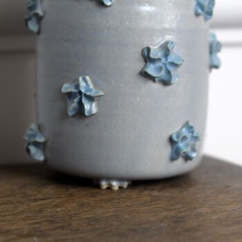 Handmade Ceramic Piped Vase In Blue, 4 of 5