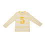 Buttercup + White Breton Striped Number/Age T Shirt, thumbnail 7 of 7