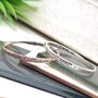 Dance And Sing Silver Plated Message Bangle, thumbnail 1 of 4