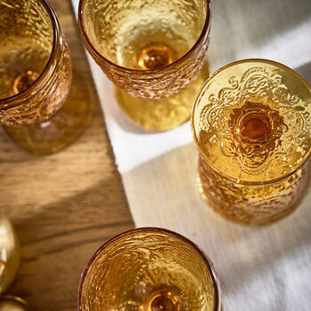 Set Of Four Paisley Embossed Wine Goblets, 4 of 4