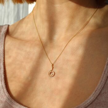 9ct Gold Spiral Snake Necklace, 2 of 3