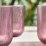 Palermo Set Of Four Amethyst Ribbed Tumblers, thumbnail 4 of 6
