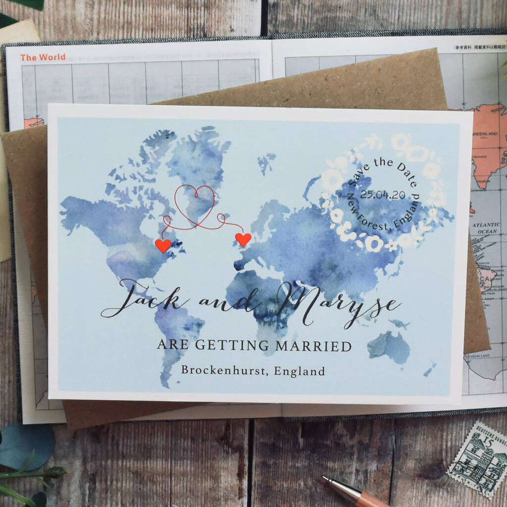 Watercolour Style Wedding Save The Date Postcard, 1 of 8