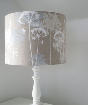 Botanical Screen Printed Lampshade In Grey And White, 4 of 5
