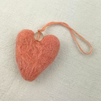 Fair Trade Mini Felt Heart Hanging Decoration, 10 of 12