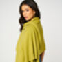 Olive Green 100% Cashmere Travel Wrap Shawl Gift Boxed, thumbnail 3 of 9