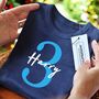 Personalised Birthday Age Organic T Shirt, thumbnail 3 of 11