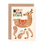 Reindeer Split Pin Puppet A5 Activity Christmas Card, thumbnail 2 of 4
