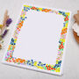 A4 Letter Writing Paper Bold Floral Border, thumbnail 3 of 4