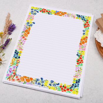 A4 Letter Writing Paper Bold Floral Border, 3 of 4