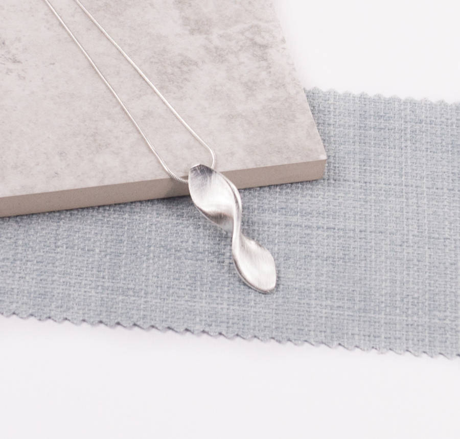 Silver Flat Twist Pendant By SUMMER AND SILVER