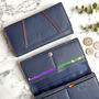 Women's Large Navy Leather Purse Rfid Secure, thumbnail 1 of 3