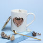 G Decor Love Geometric 3D Heart Porcelain White Mug, thumbnail 1 of 4