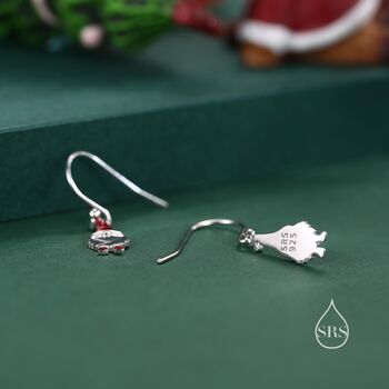Sterling Silver Tiny Gnome Drop Hook Earrings, 2 of 10