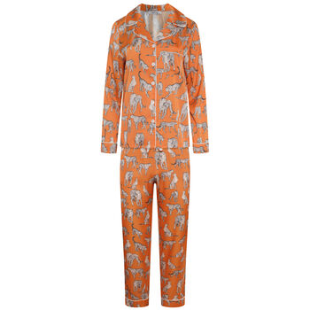 Women's Orange Cheetah Print Pyjamas, 8 of 8